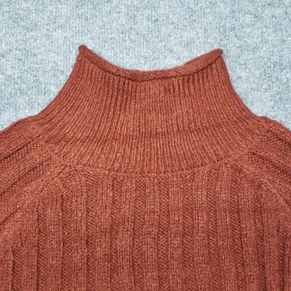 Rue21 Cropped Sweater Womens S Red Long Sleeve Raglan Turtleneck Ribbed Knit New - Picture 3 of 12